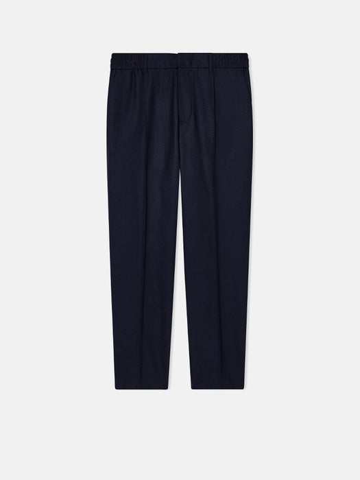 Armani Stretch-twill virgin-wool trousers with ribbing