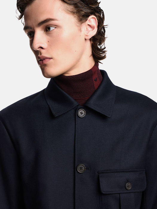 Armani Virgin-wool stretch-twill shirt jacket