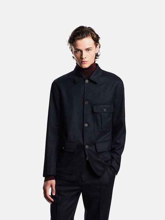 Armani Virgin-wool stretch-twill shirt jacket