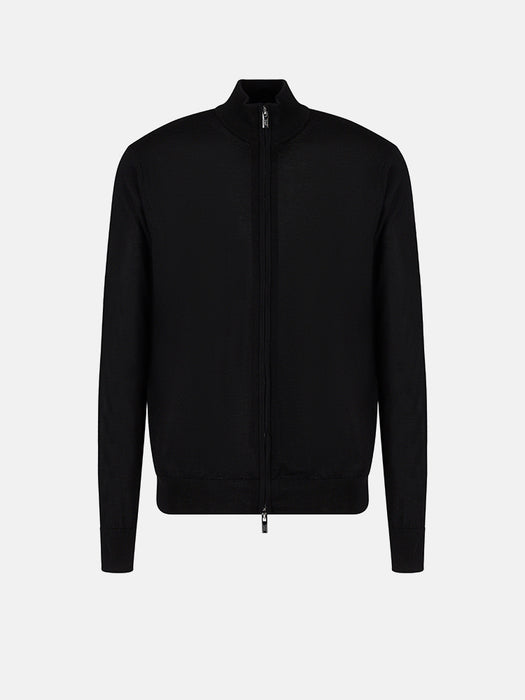 Armani Virgin-wool full-zip cardigan
