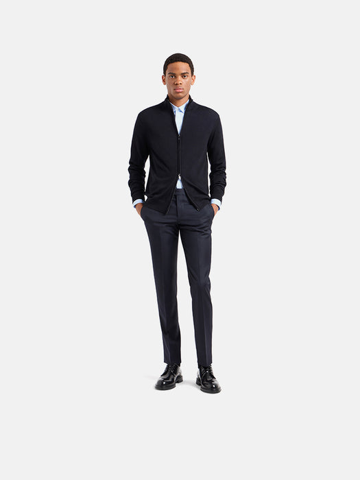 Armani Virgin-wool full-zip cardigan