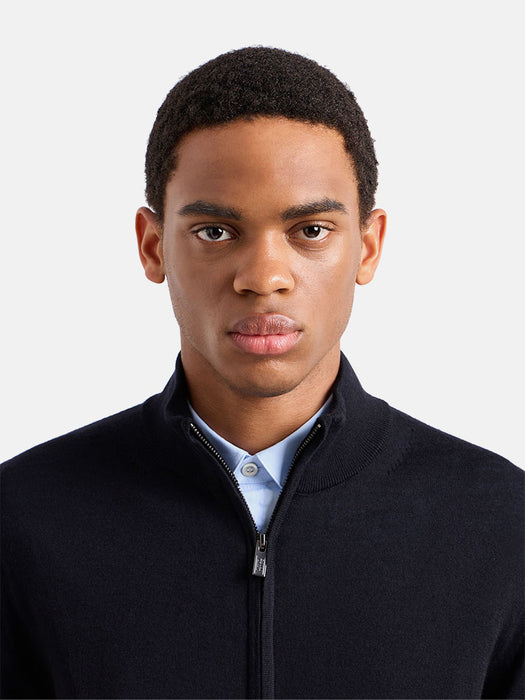 Armani Virgin-wool full-zip cardigan