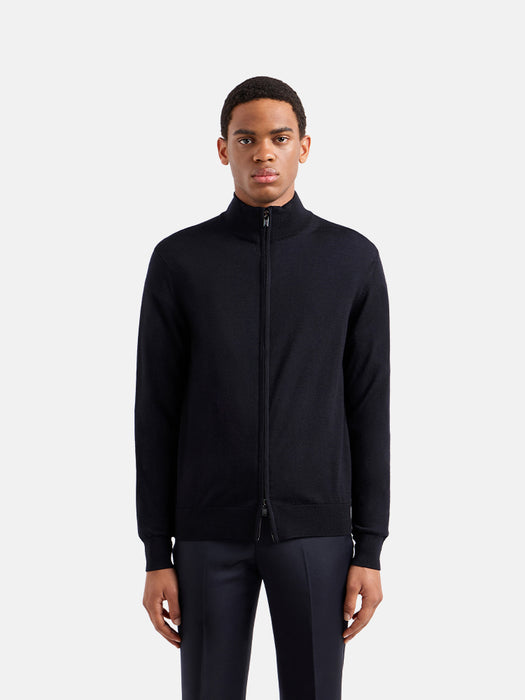 Armani Virgin-wool full-zip cardigan