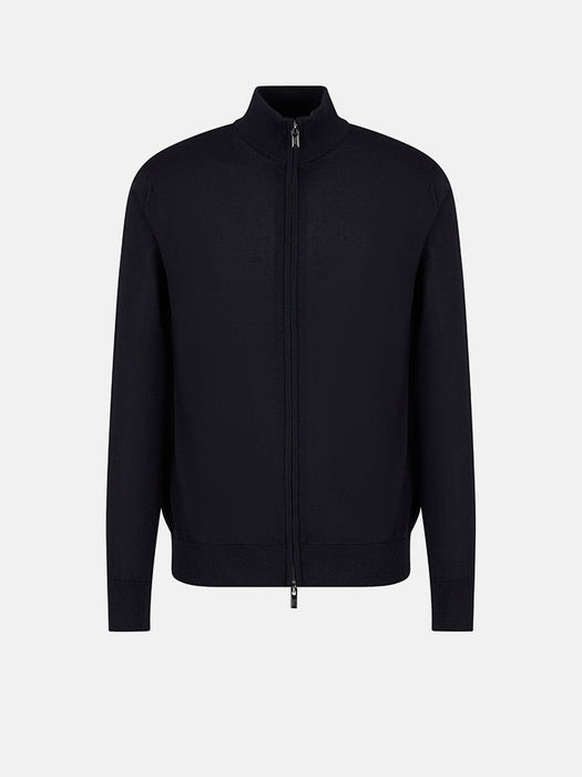 Armani Virgin-wool full-zip cardigan