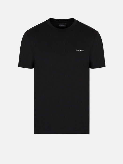Armani ASV Lyocell blend jersey T-shirt with micro logo lettering