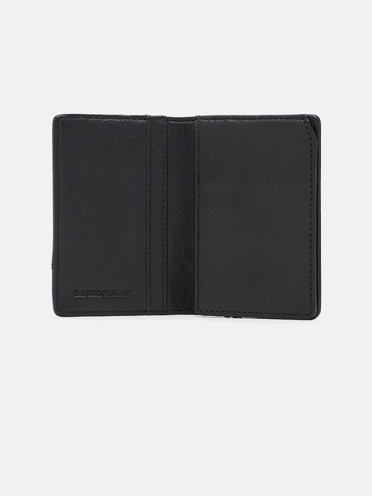 Armani Nappa leather trifold card holder with geometric detail
