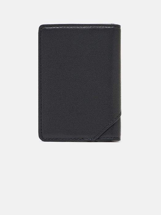 Armani Nappa leather trifold card holder with geometric detail