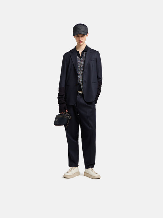 Armani Polo-shirt collar jumper in pure virgin wool