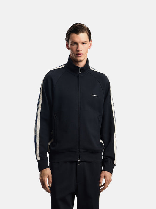 Armani ASV full-zip sweatshirt in jersey with contrasting bands