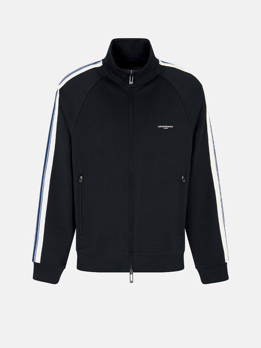 Armani ASV full-zip sweatshirt in jersey with contrasting bands