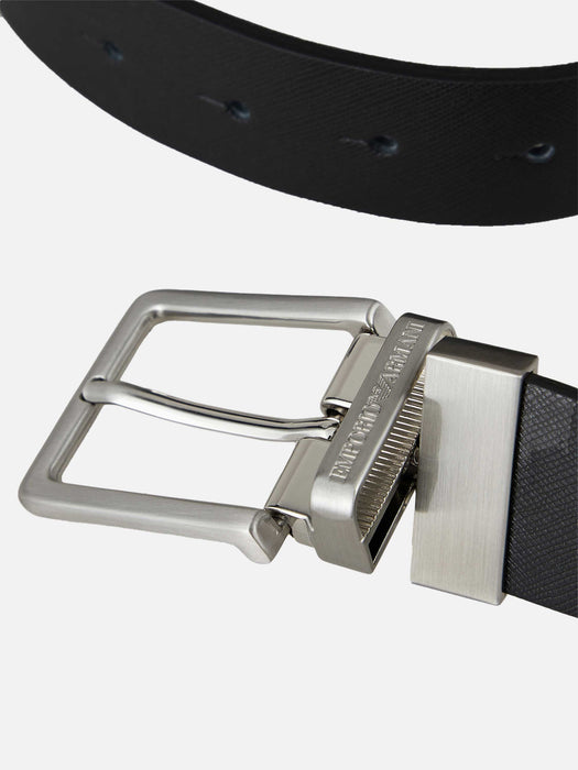 Armani Gift box with reversible belt in Saffiano leather and interchangeable buckle
