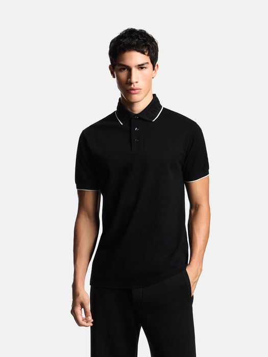Armani Piqué polo shirt with embossed logo collar