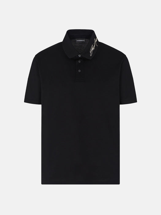 Armani Piqué polo shirt with signature logo embroidery on the collar