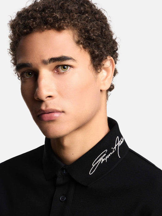 Armani Piqué polo shirt with signature logo embroidery on the collar