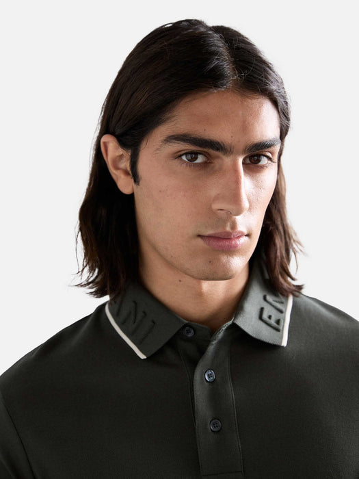 Armani Piqué polo shirt with embossed logo collar