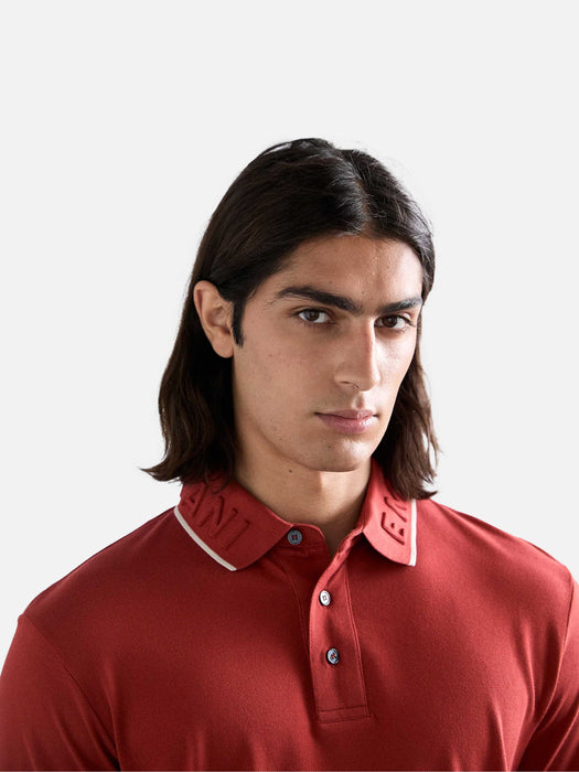 Armani Piqué polo shirt with embossed logo collar