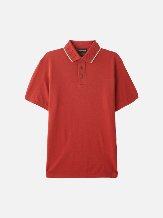 Armani Piqué polo shirt with embossed logo collar