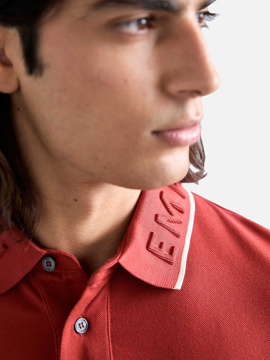 Armani Piqué polo shirt with embossed logo collar