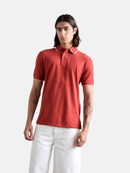Armani Piqué polo shirt with embossed logo collar