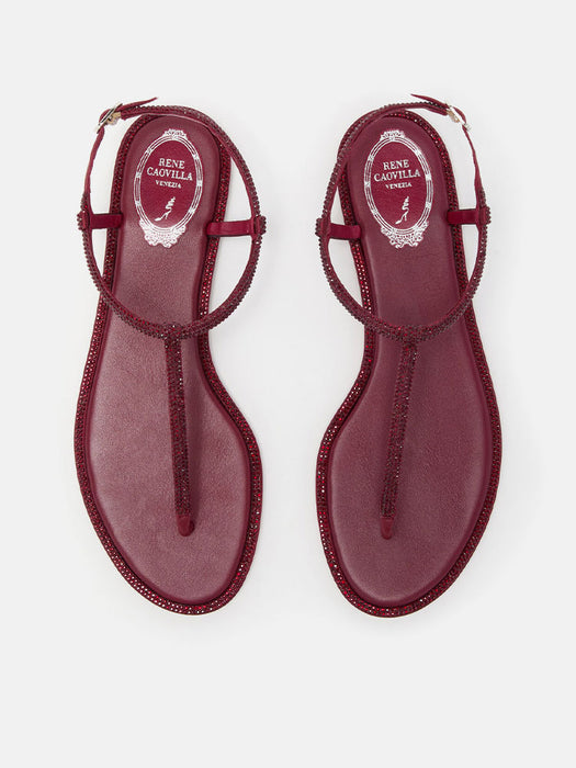 Rene Caovilla Diana Burgundy Sandal