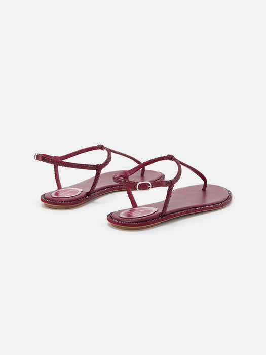 Rene Caovilla Diana Burgundy Sandal