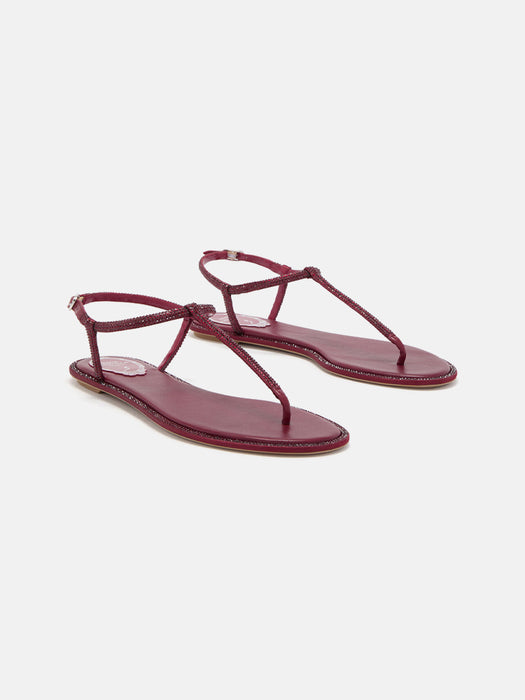 Rene Caovilla Diana Burgundy Sandal