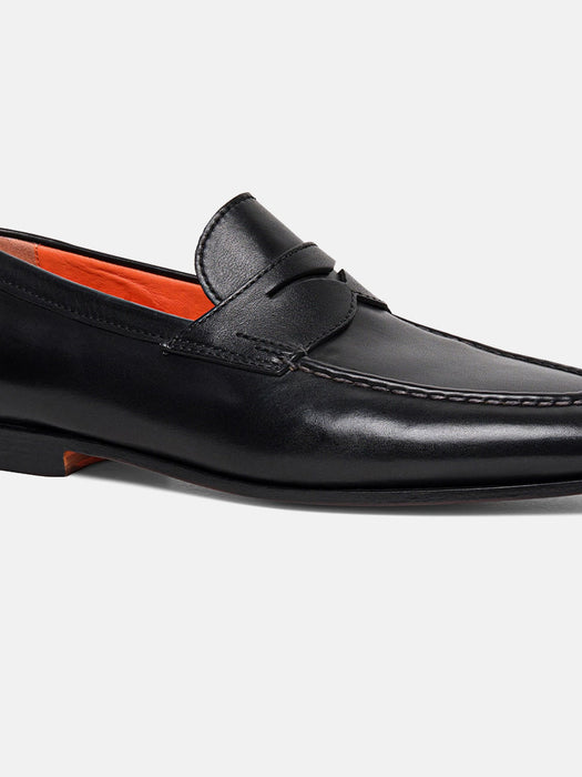 Santoni Penny Leather Loafers