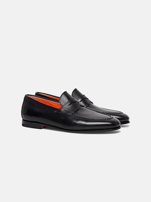 Santoni Penny Leather Loafers