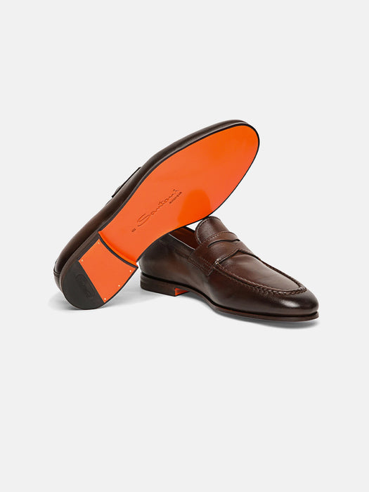 Santoni Penny Leather Loafers