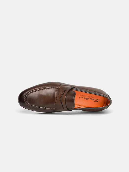 Santoni Penny Leather Loafers