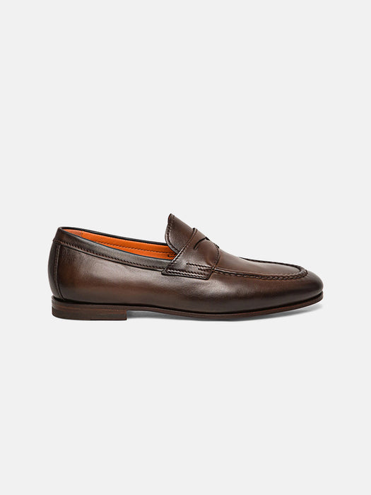 Santoni Penny Leather Loafers