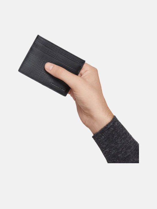 Zegna Stuoia Black Leather Card Holder