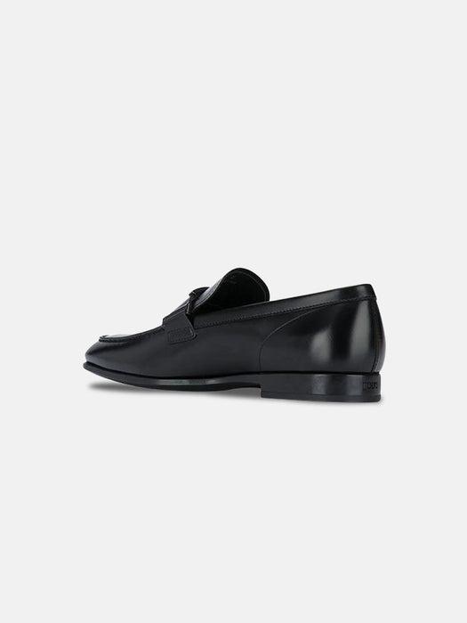 Tods T-Buckle Loafers in Black Calfskin