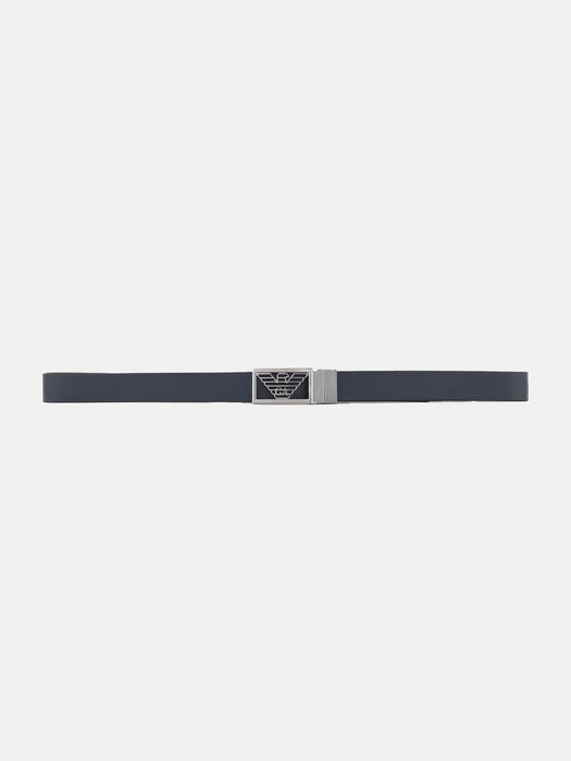 Armani Two-toned reversible leather belt with one side in palmellato leather
