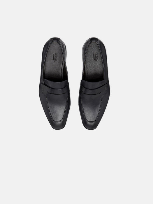 Zegna Black Leather L'asola Loafers