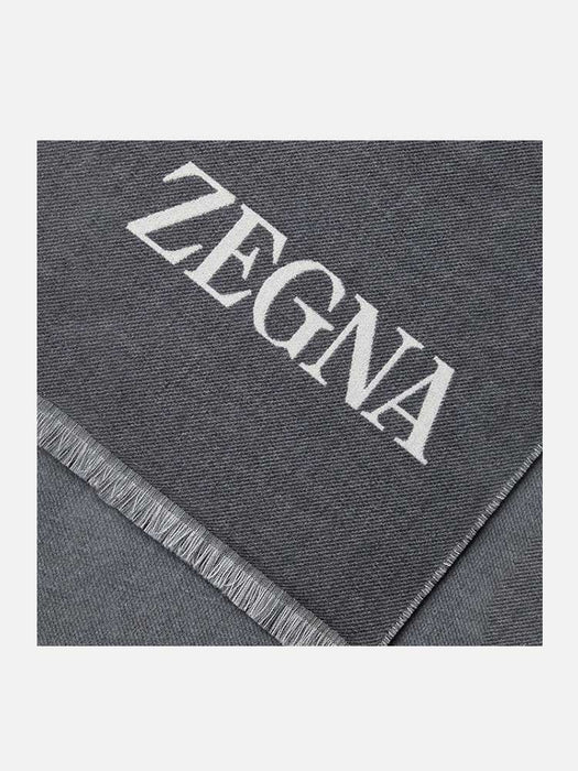 Zegna Grey Wool Scarf