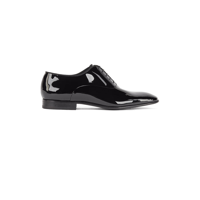 Boss Oxford shoes in patent leather with grosgrain piping