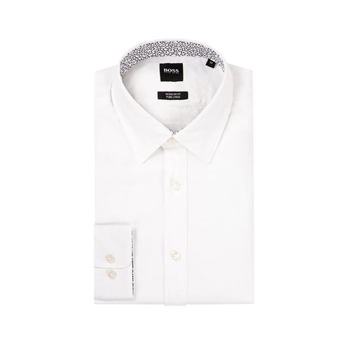 Boss Regular-fit shirt in chambray linen - TB0502