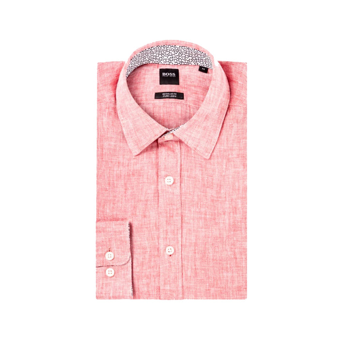 Boss Regular-fit shirt in chambray linen - TB0507