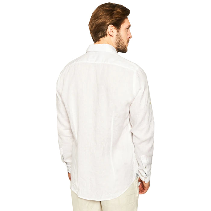 Boss Regular-fit shirt in chambray linen - TB0502