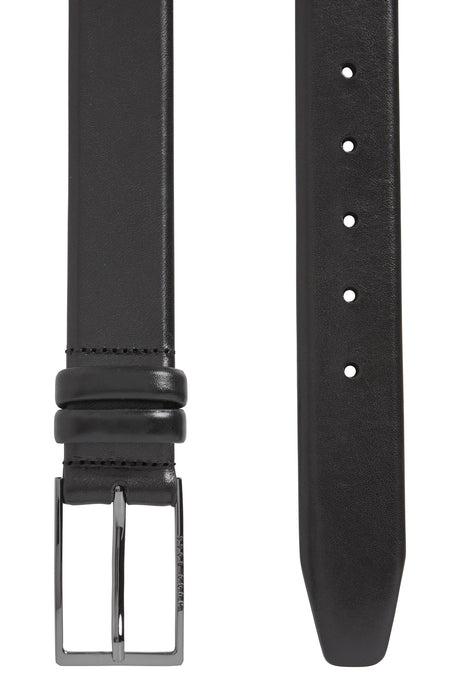 Boss Carmello Vegetable-tanned leather belt with gunmetal hardware