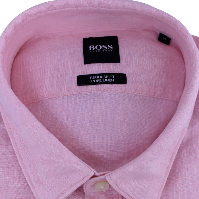 Boss Regular-fit shirt in chambray linen - TB0499