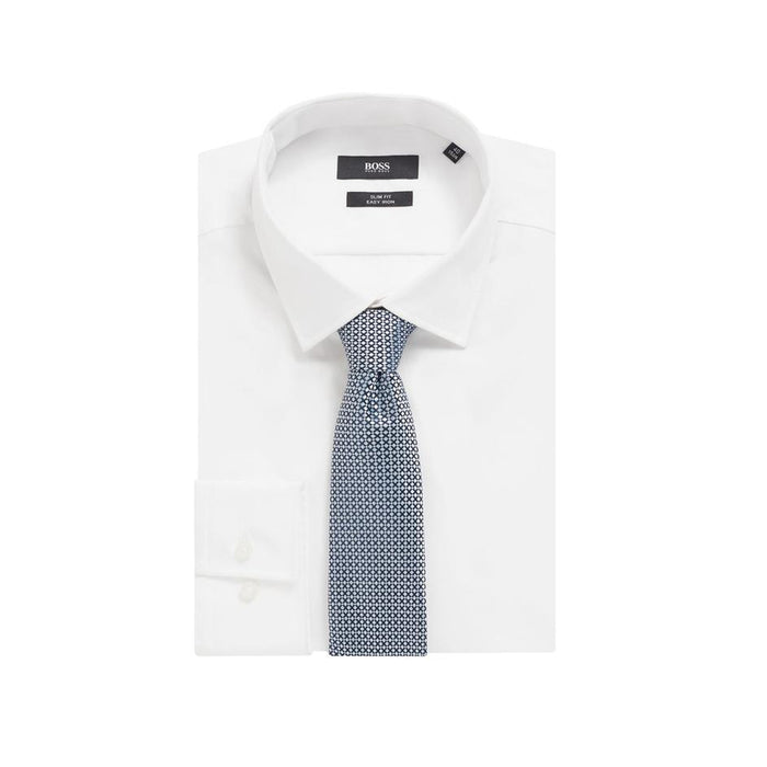 Boss Tie in pure silk with jacquard structure